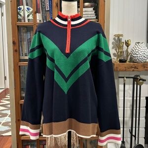 Anthropologie Multicolor Chevron Turtleneck Sweater